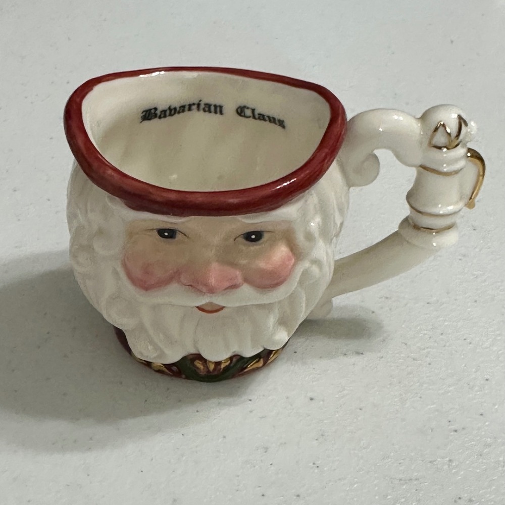 Bavarian Claus Santa Figural Ceramic Teapot & Mug Set Christmas Seasonal Decor - Picture 2 of 9